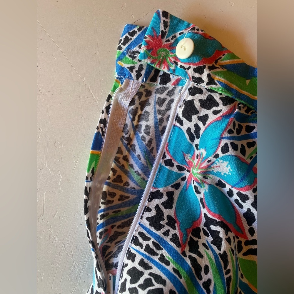 Vintage Worthington Skirt, Tropical Abstract Design, 34” Length Size 10, 80s 90s - Picture 3 of 8